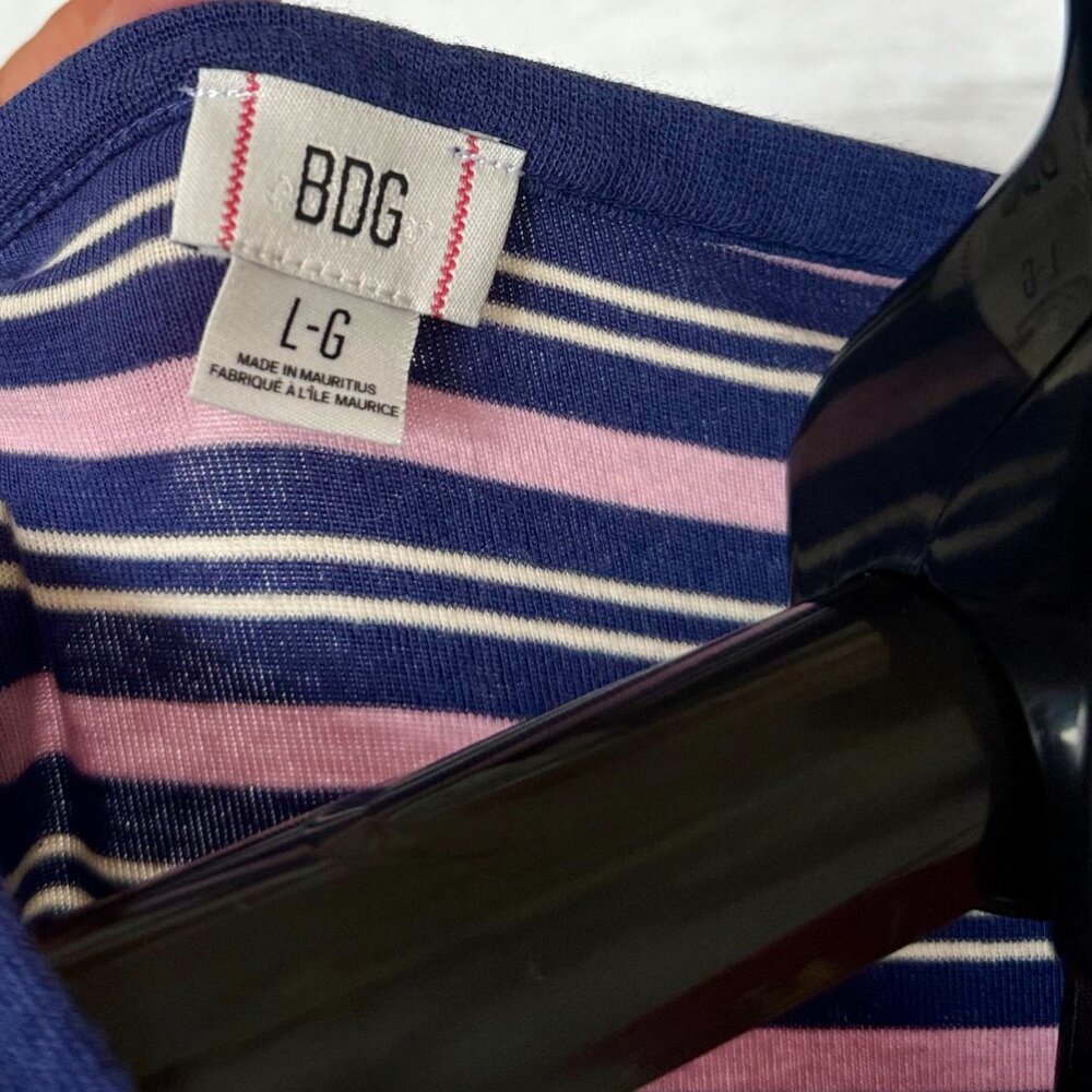 BDG | Striped Ribbed T-Shirt Midi Dress | Size L - Picture 4 of 4